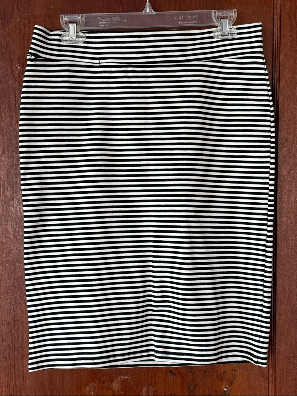 Toad&Co Paseo Ponte Black and White Striped Pencil Skirt